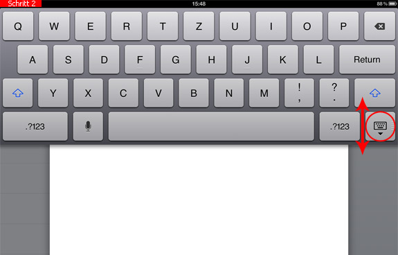 Tastatur auf dem iPad verschieben