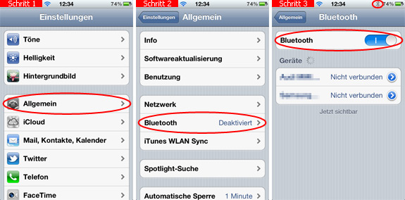 Bluetooth einschalten