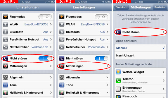 Nicht stören auf dem iPhone einschalten