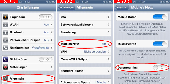 Internet auf dem iPhone im Ausland ausschalten