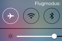 Flugmodus-Schnellzugriff auf dem iPhone