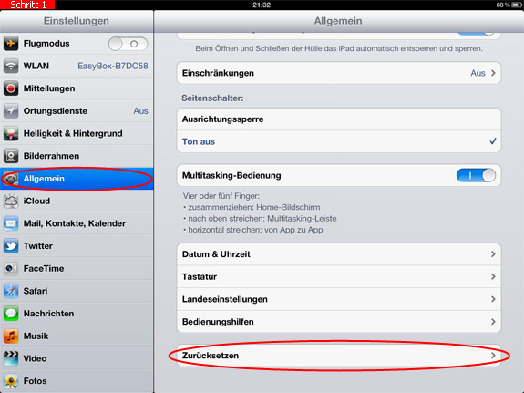 iPad zurücksetzen