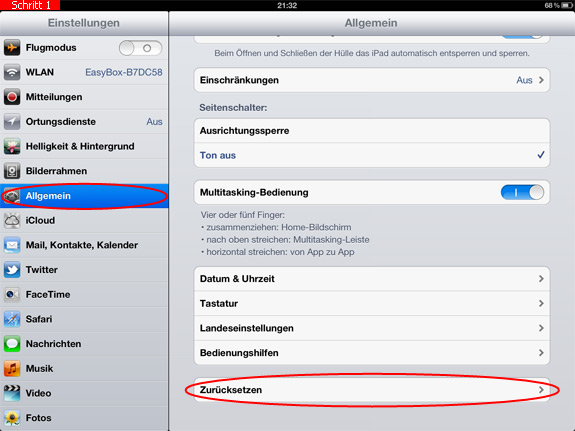 iPad zurücksetzen