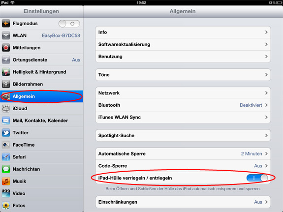 iPad mit Smart Cover ver- und entriegeln