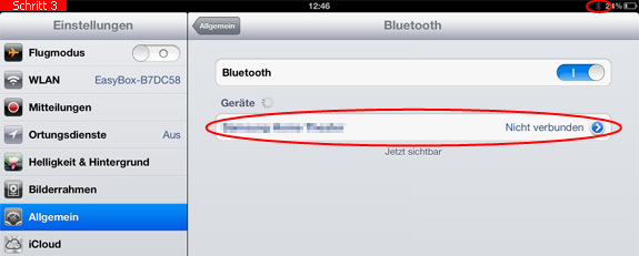 Bluetooth-Gerät suchen und auswählen