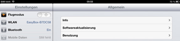 iPad Wi-Fi + Cellular ohne SIM-Katze betreiben