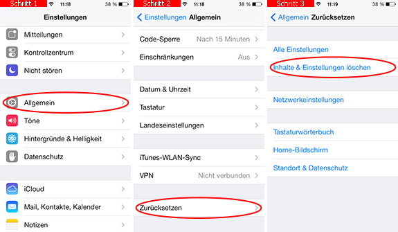 iPhone komplett löschen