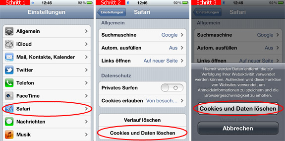 Cookies im Safari löschen