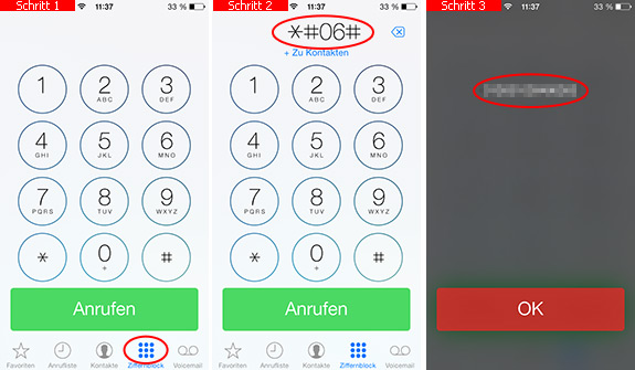 IMEI mittels Handycode auf dem iPhone abfragen