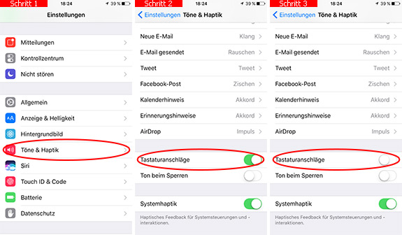 Tastentöne auf dem iPhone ausschalten