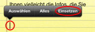 Wort auf dem iPhone einfügen