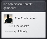 Kontakt und Details mit Siri anzeigen lassen