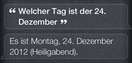 Wochentag mittels Siri herausfinden