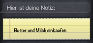 Siri schreibt eine Notiz