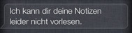 Siri kann auf dem iPhone keine Notizen vorlesen