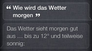 Siri nach dem Wetter für morgen fragen