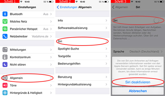 Siri auf dem iPhone ausschalten