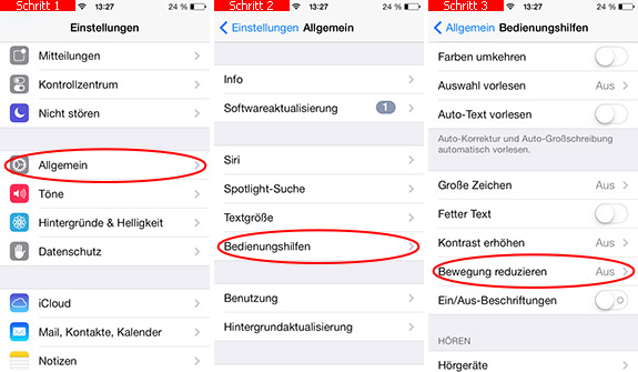 3D-Effekt von iOS 7 ausschalten