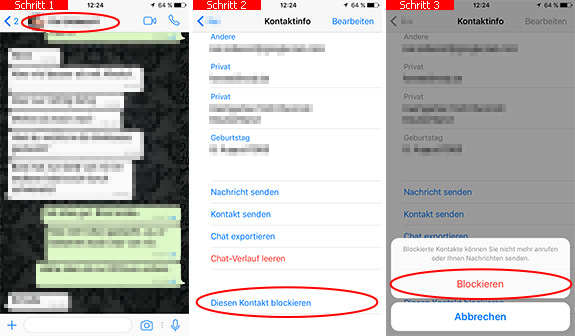 Kontakt in WhatsApp auf dem iPhone blockieren