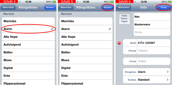 iPhone-Kontakt einen Klingelton zuweisen
