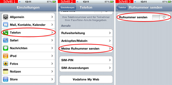 Rufnummer auf dem iPhone unterdrücken