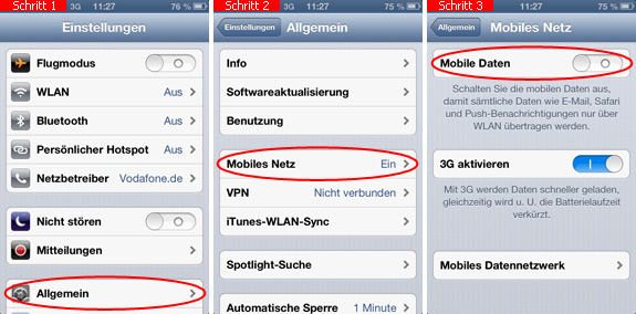 Internet auf dem iPhone ausschalten