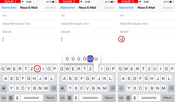 Umlaute auf dem iPhone schreiben