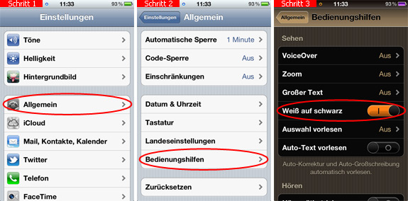 Mehr Kontrast auf dem iPhone einstellen