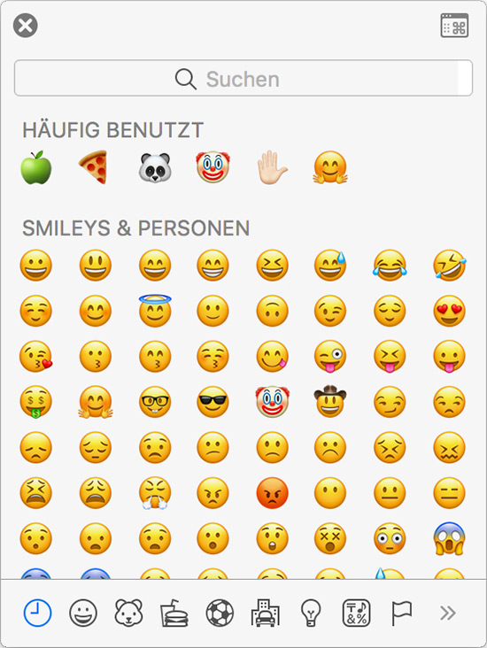 Emojis auf dem Mac einfügen