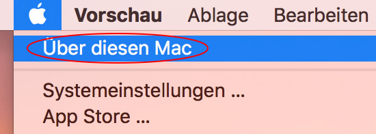 Fenster Über diesen Mac