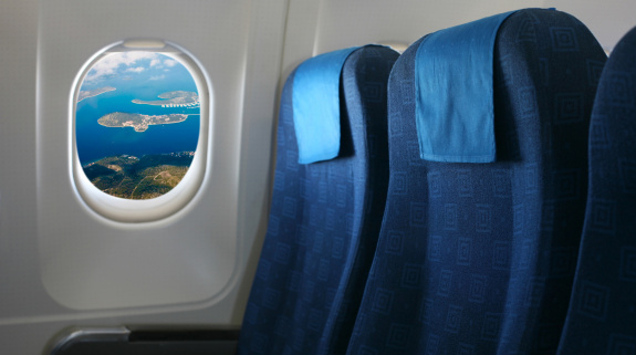 Ruhiger Sitzplatz im Flugzeug